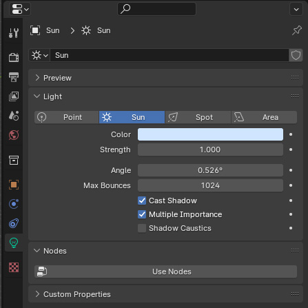 point light settings