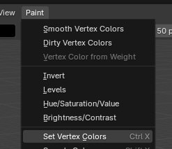 set vertex colors